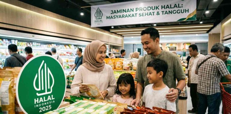 Jaminan Produk Halal 2025 Kunci Membangun Masyarakat Sehat dan Tangguh generate fotonya, realistik, natural dan tidak berlebihan